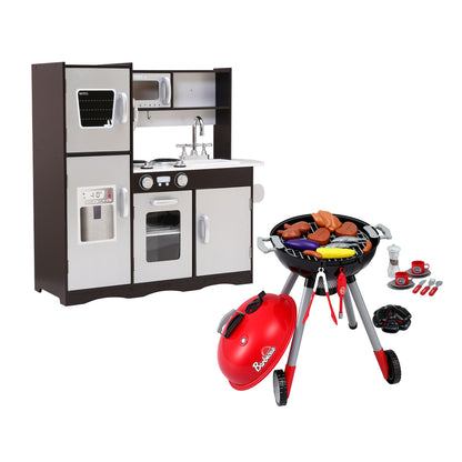 Keezi Kids Kitchen Playset BBQ Grill Toy with Wooden Pretend Play Set 80cm