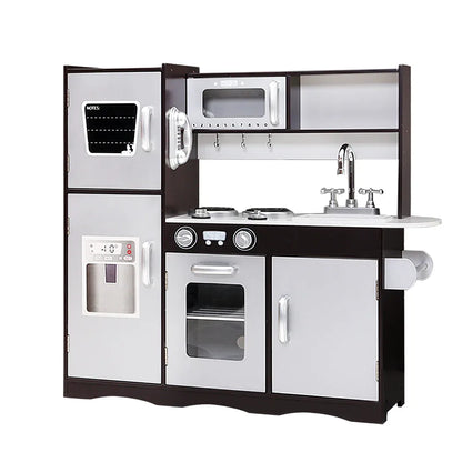 Keezi Kids Kitchen Play Set Wooden Pretend Toys Cooking Children Stove Fridge - Mekamart Australia