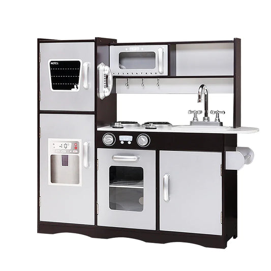 Keezi Kids Kitchen Play Set Wooden Pretend Toys Cooking Children Stove Fridge - Mekamart Australia