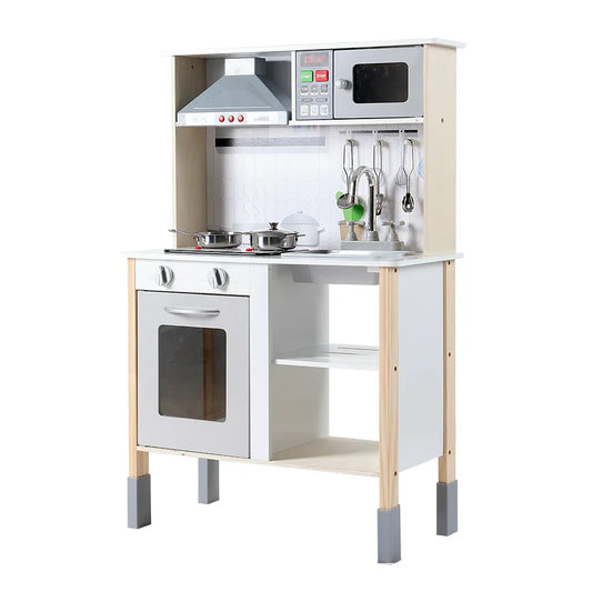 Keezi Kids Kitchen Play Set Wooden Pretend Toys Cooking Children Cookware Sink - Mekamart Australia