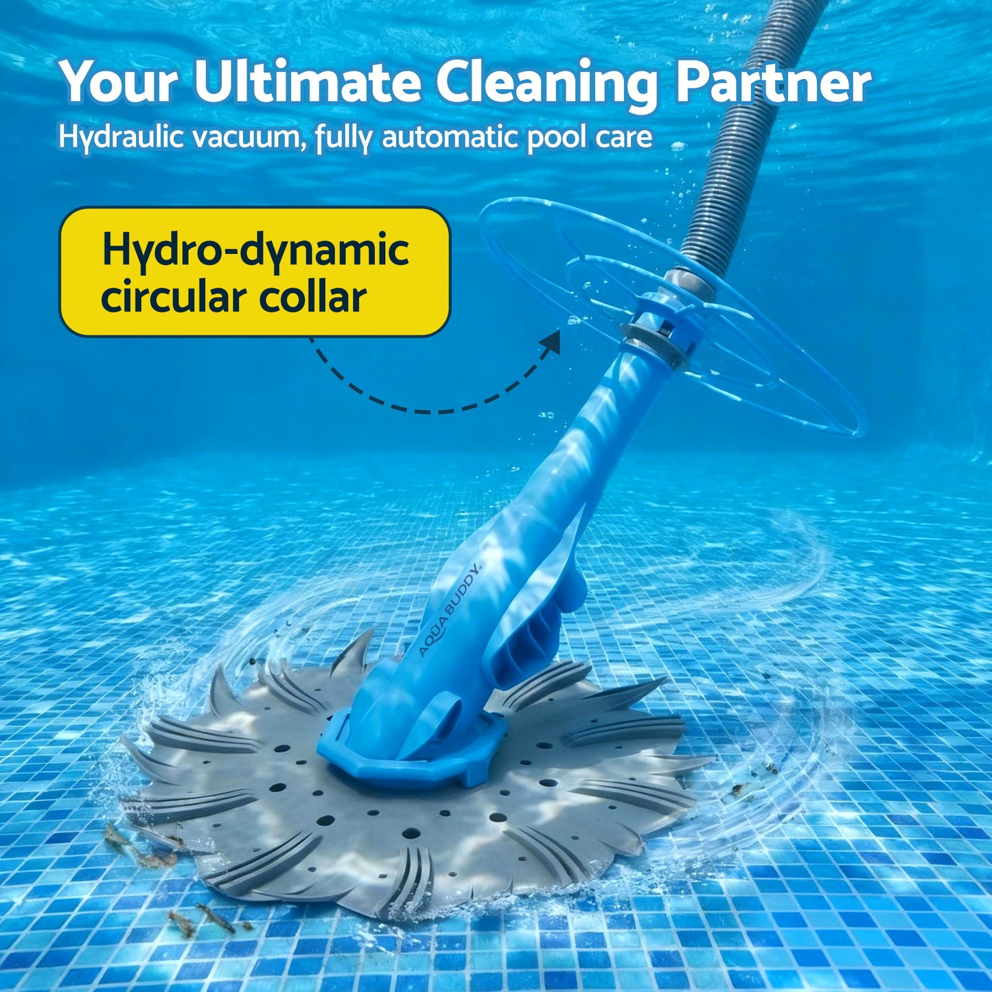 Aqua Buddy Vacuum Pool Cleaner Automatic Swimming Pool Floor Climb Wall Grey