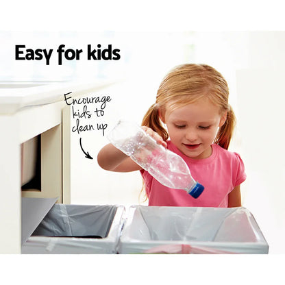 Cefito Pull Out Bin Kitchen Double Basket 2X15L Grey - Mekamart Australia