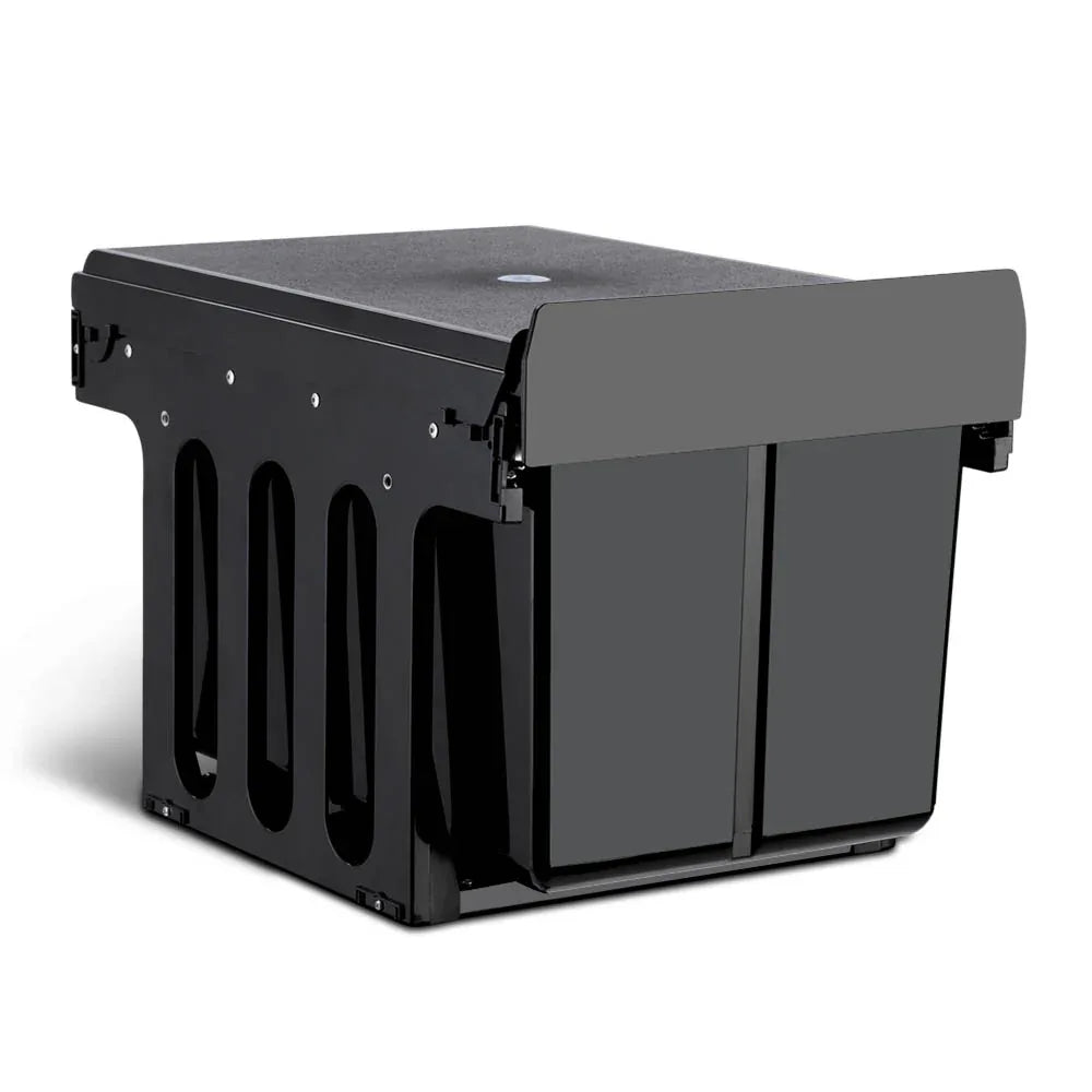 Cefito Pull Out Bin Kitchen Double Basket 2X15L Black - Mekamart Australia