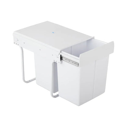 Cefito Pull Out Bin Kitchen Double Basket 2X20L White - Mekamart Australia