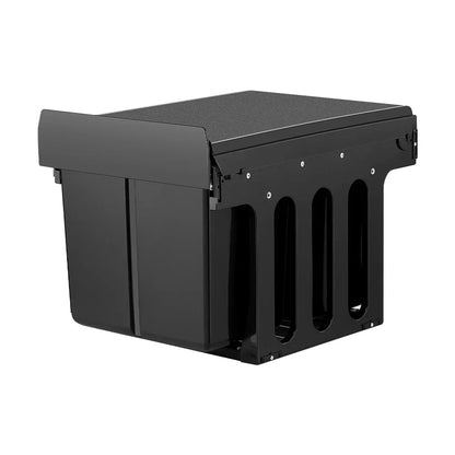 Cefito Pull Out Bin Kitchen Triple Slide Garbage Rubbish Bins Basket Blcak 31L - Mekamart Australia