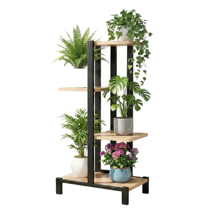 Artiss 4 Tiers Plant Stand Metal Flower Pots Shelf Indoor Outdoor Garden Home - Mekamart Australia