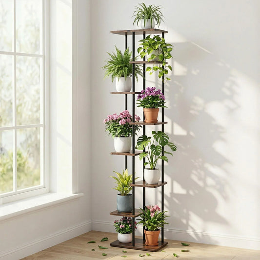 Artiss 8 Tiers Plant Stand Metal Flower Pots Shelf Indoor Outdoor Garden Home - Mekamart Australia
