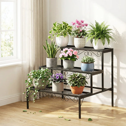 Artiss Plant Stand 3 Tier Metal Corner Plant Shelf Multiple Flower Holder Rack - Mekamart Australia