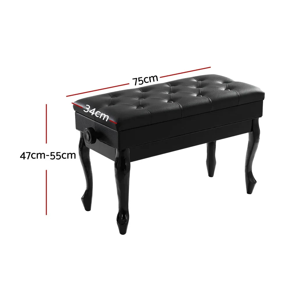 Alpha Piano Bench Stool Adjustable Height Keyboard Seat - Mekamart Australia
