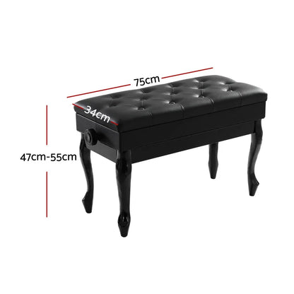 Alpha Piano Bench Stool Adjustable Height Keyboard Seat - Mekamart Australia