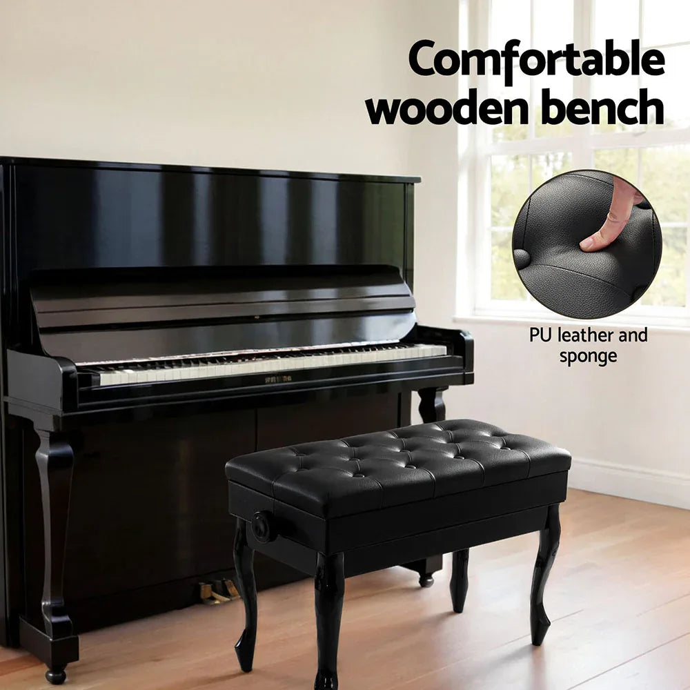 Alpha Piano Bench Stool Adjustable Height Keyboard Seat - Mekamart Australia