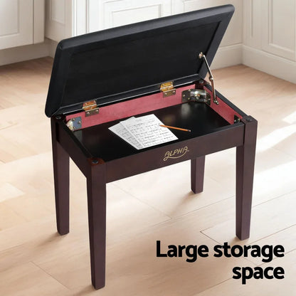 Alpha Piano Bench Stool with Storage Wooden PU Leather - Mekamart Australia