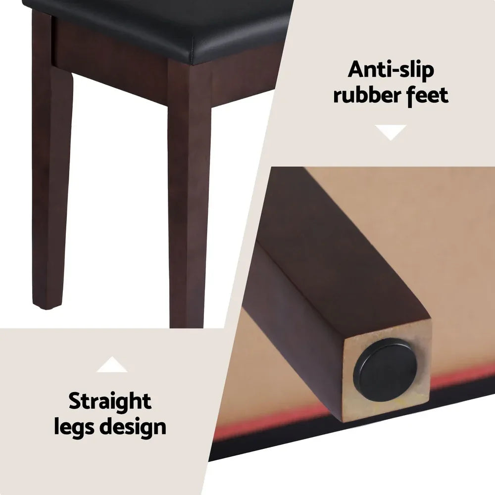 Alpha Piano Bench Stool with Storage Wooden PU Leather - Mekamart Australia