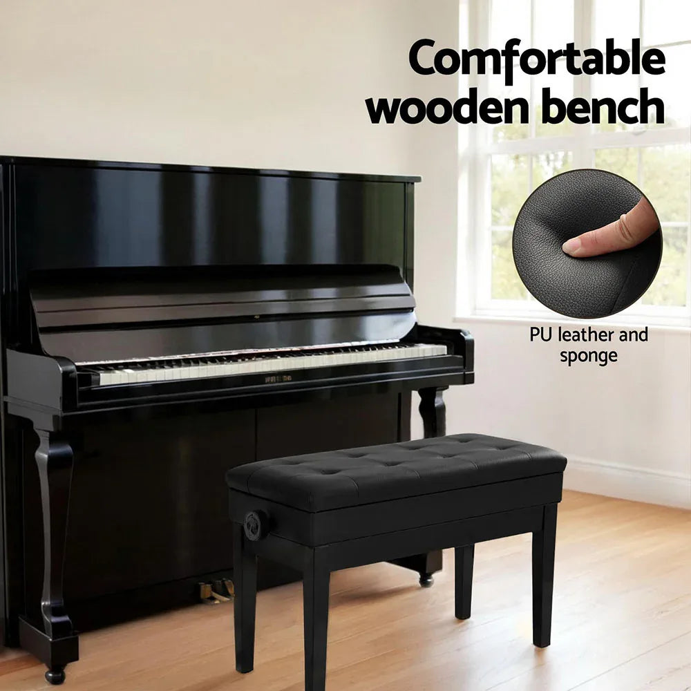 Alpha Piano Bench Stool Adjustable Height Keyboard Seat - Mekamart Australia