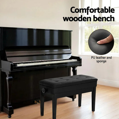 Alpha Piano Bench Stool Adjustable Height Keyboard Seat - Mekamart Australia