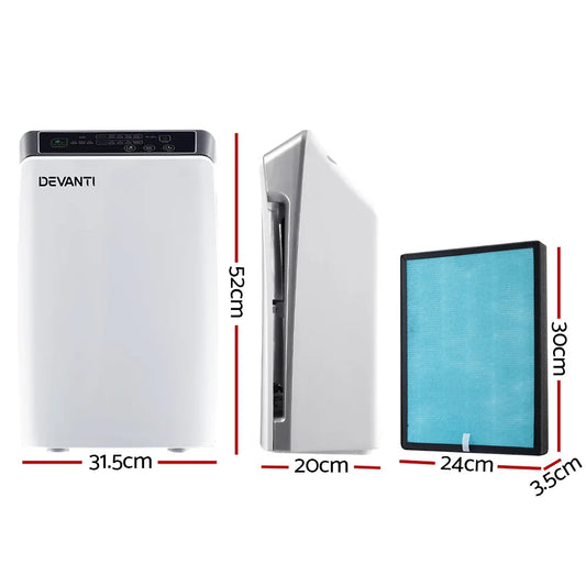 Devanti Air Purifier 4 Stage HEPA w/Replacement Filter - Mekamart Australia