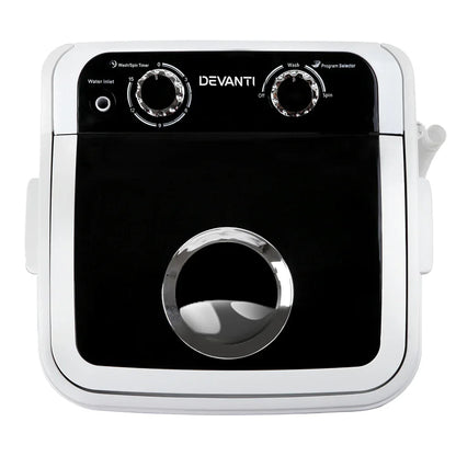 Devanti Portable Washing Machine 4.6KG Black - Mekamart Australia