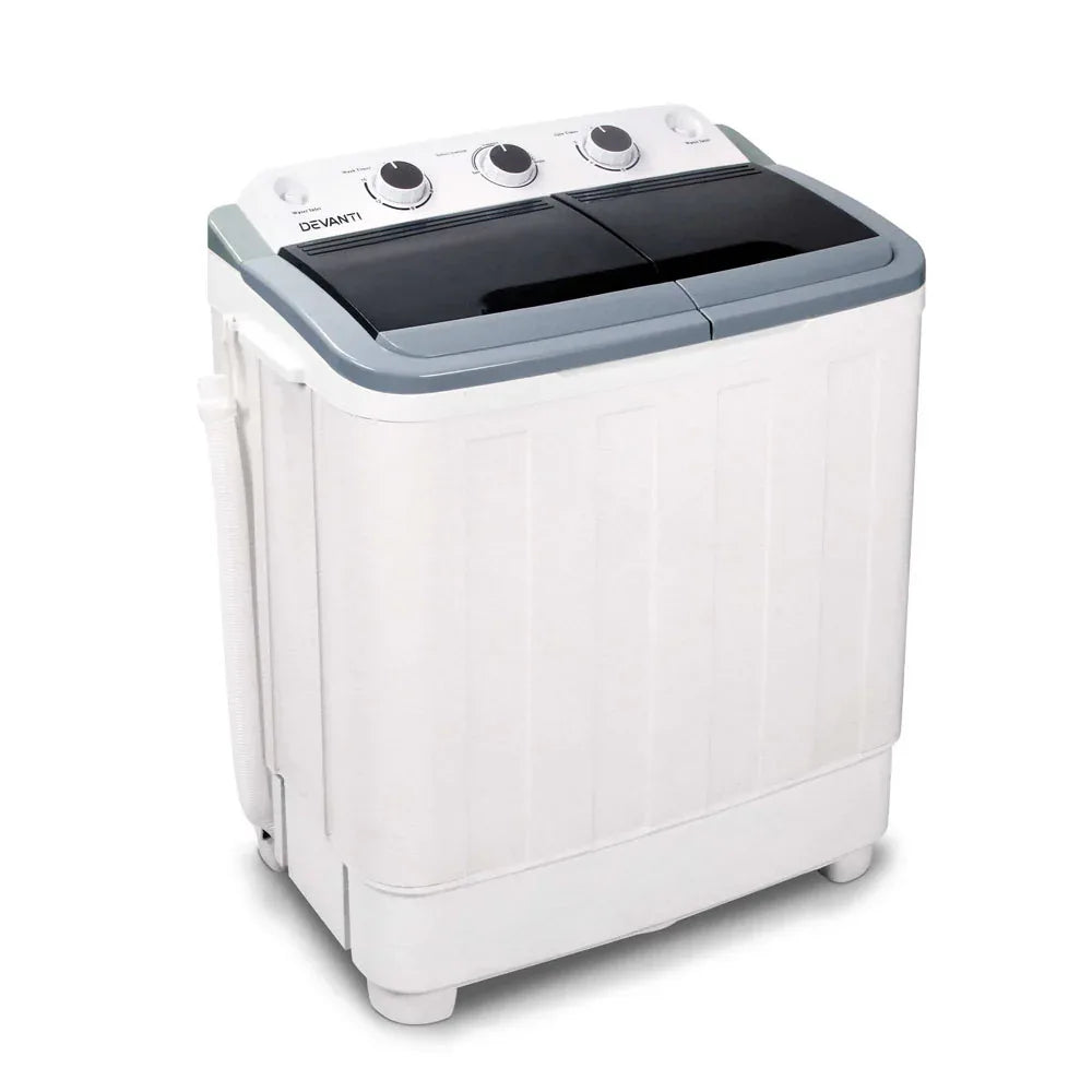 Devanti Portable Washing Machine Twin Tub 4.6KG White - Mekamart Australia