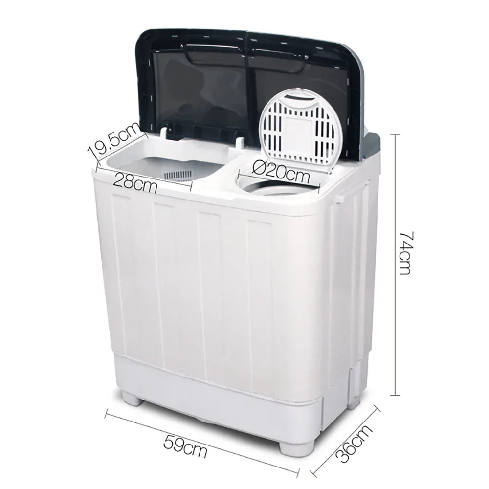 Devanti Portable Washing Machine Twin Tub 4.6KG White - Mekamart Australia