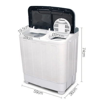 Devanti Portable Washing Machine Twin Tub 4.6KG White - Mekamart Australia