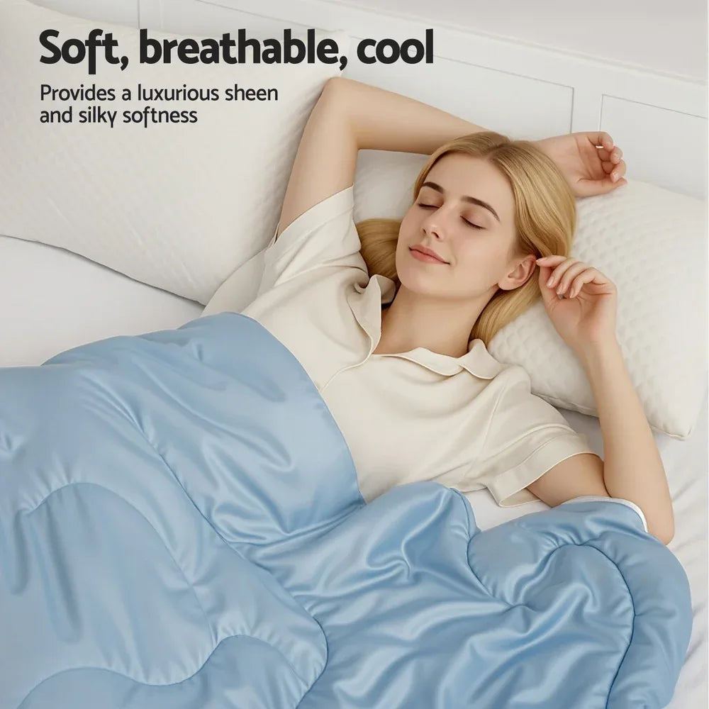 Giselle Tencel Quilt 200GSM Summer Quilts Comforter Doona Light Weight Soft Throw Blanket Double - Mekamart Australia