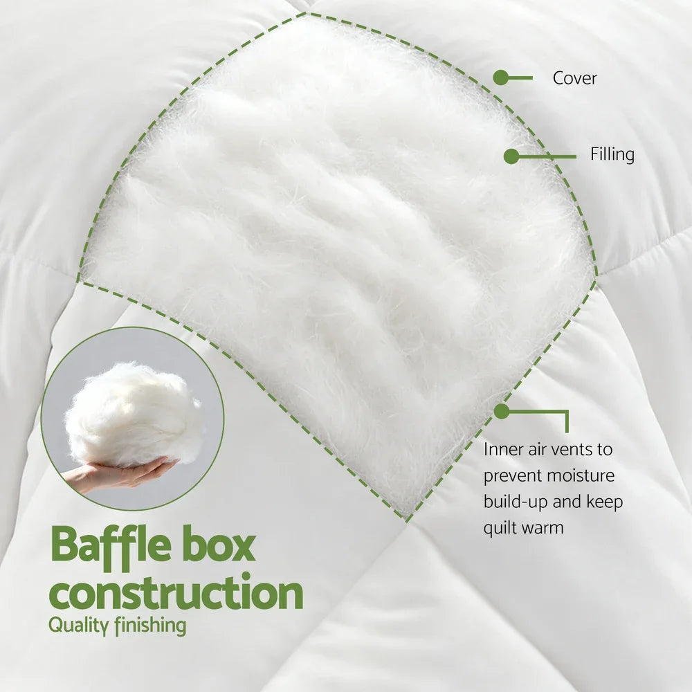 Giselle Bedding 200GSM Bamboo Quilt Summer Quilts All Season Doona Duvet Lightweight Double - Mekamart Australia