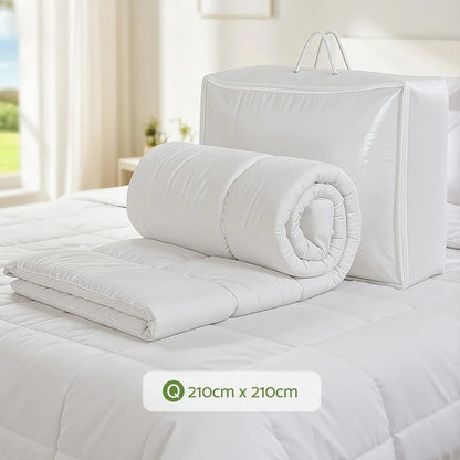 Giselle Bedding 200GSM Bamboo Quilt Summer Quilts All Season Doona Duvet Lightweight Queen - Mekamart Australia