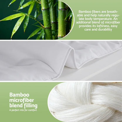 Giselle Bedding 200GSM Bamboo Quilt Summer Quilts All Season Doona Duvet Lightweight Queen - Mekamart Australia