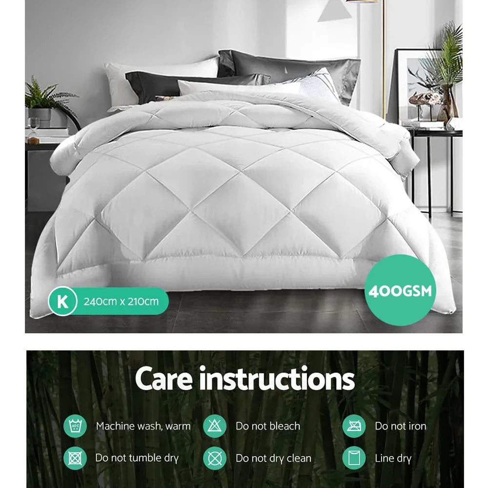 Giselle Bedding 400GSM Microfibre Bamboo Quilt King - Mekamart Australia