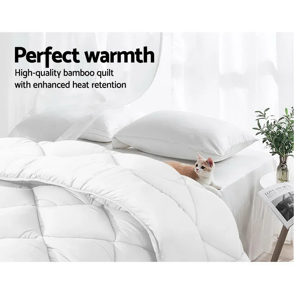 Giselle Bedding 700GSM Microfibre Bamboo Quilt Queen - Mekamart Australia