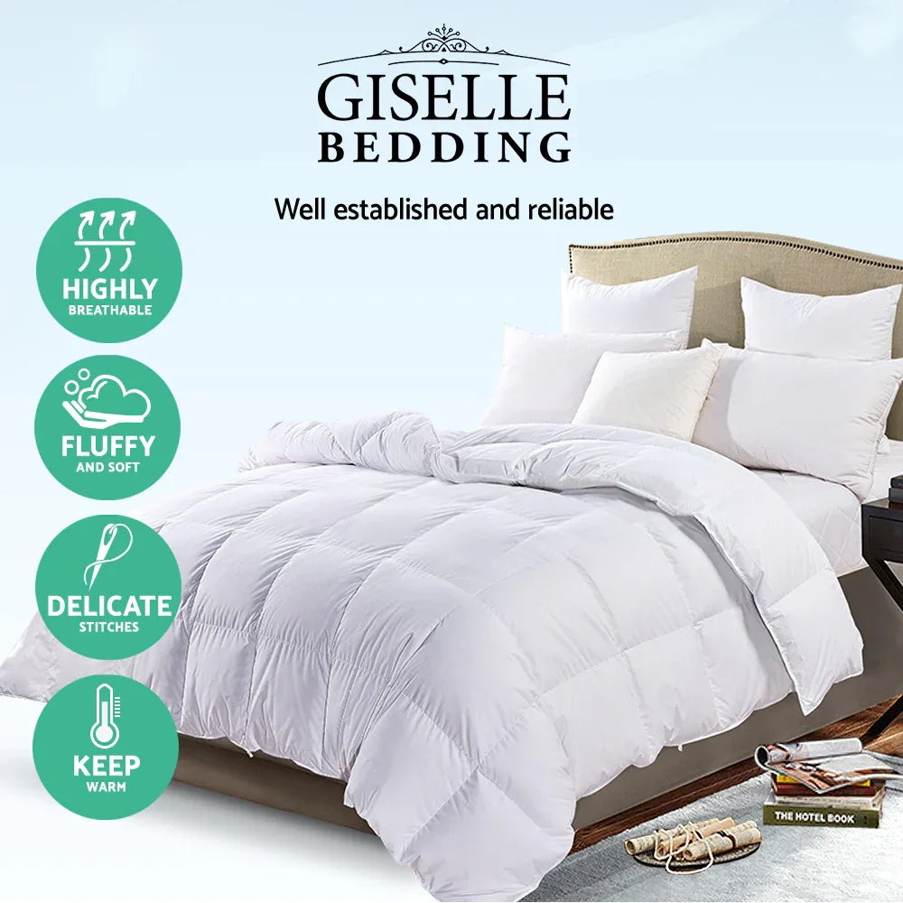 Giselle Bedding 700GSM Goose Down Feather Quilt Double - Mekamart Australia
