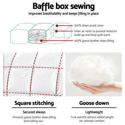 Giselle Bedding 700GSM Goose Down Feather Quilt Double - Mekamart Australia