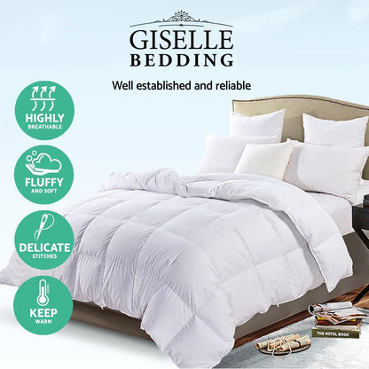 Giselle Bedding 700GSM Goose Down Feather Quilt Single - Mekamart Australia