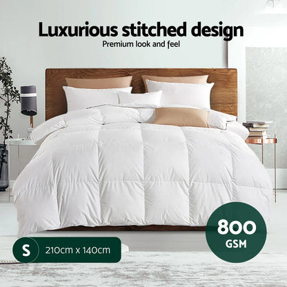 Giselle Bedding 800GSM Goose Down Feather Quilt Winter Blanket Duvet Comforter Single - Mekamart Australia