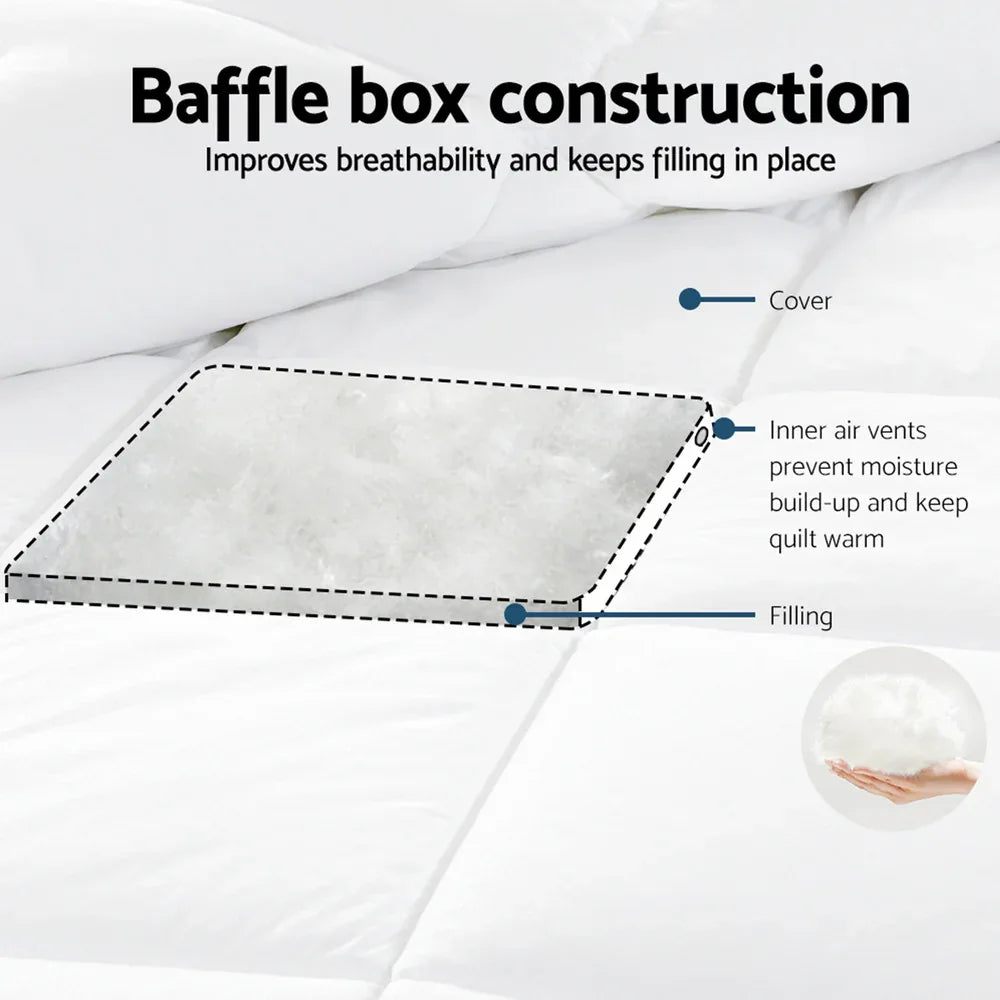 Giselle Bedding 800GSM Goose Down Feather Quilt Winter Blanket Duvet Comforter Single - Mekamart Australia
