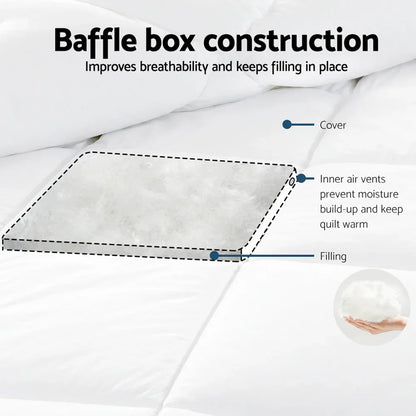 Giselle Bedding 800GSM Goose Down Feather Quilt Winter Blanket Duvet Comforter Single - Mekamart Australia