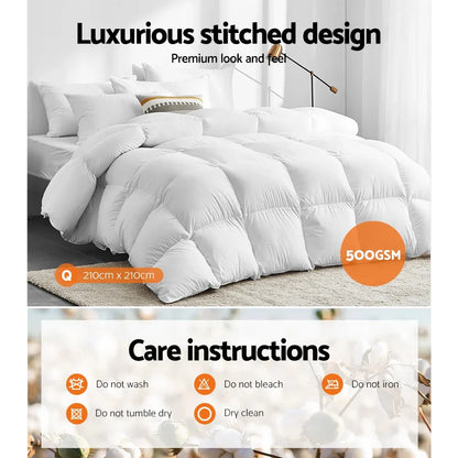 Giselle Bedding 500GSM Goose Down Feather Quilt Queen - Mekamart Australia