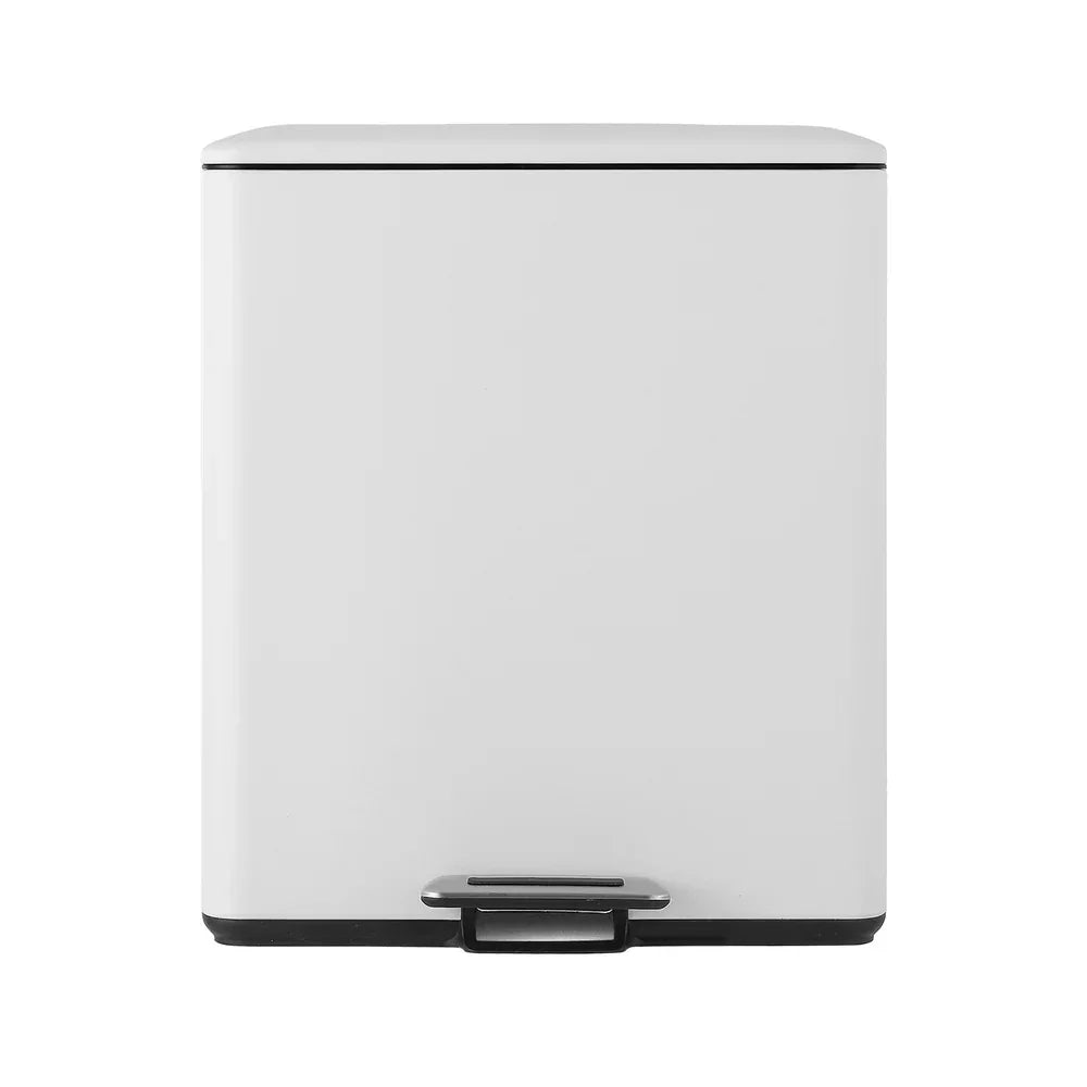 Cefito Pedal Bins Rubbish Bin Dual Compartment Waste Recycle Dustbins 40L White - Mekamart Australia