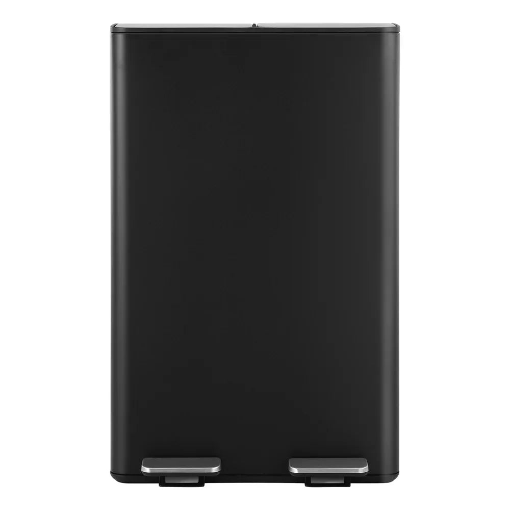 Cefito Pedal Bins Rubbish Bin Dual Compartment Waste Recycle Dustbins 60L Black - Mekamart Australia