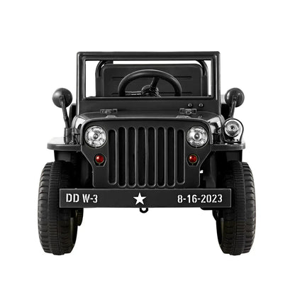 Rigo Kids Electric Ride On Car Jeep Military Off Road Toy Cars Remote 12V Black - Mekamart Australia