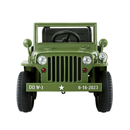 Rigo Kids Electric Ride On Car Jeep Military Off Road Toy Cars Remote 12V Olive - Mekamart Australia
