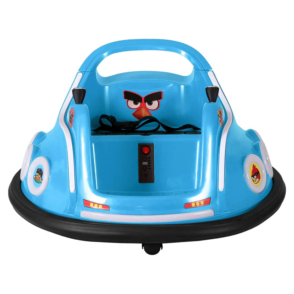 Kids Ride On Car Bumper Electric Toys Cars Light Remote Angry Birds Sticker Blue - Mekamart Australia