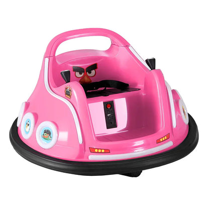 Kids Ride On Car Bumper Electric Ride On Cars Light Remote Angry Birds Sticker Pink - Mekamart Australia
