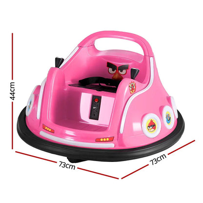 Kids Ride On Car Bumper Electric Ride On Cars Light Remote Angry Birds Sticker Pink - Mekamart Australia