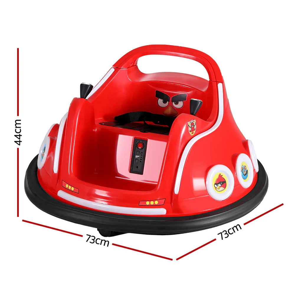 Kids Ride On Car Bumper Electric Ride On Cars Light Remote Angry Birds Sticker Red - Mekamart Australia