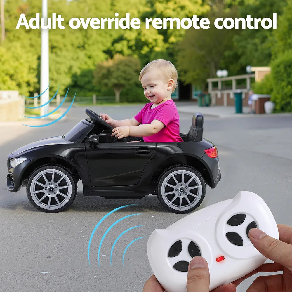 Kids Electric Ride On Car Licensed Outdoor Toys Cars Music Remote Black - Mekamart Australia