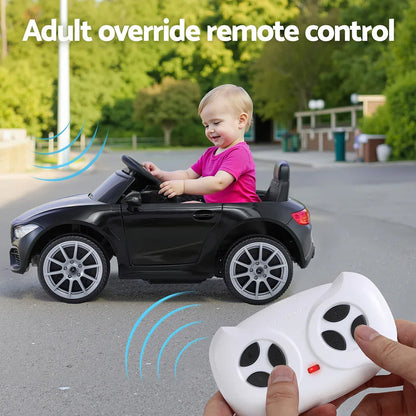 Kids Electric Ride On Car Licensed Outdoor Toys Cars Music Remote Black - Mekamart Australia