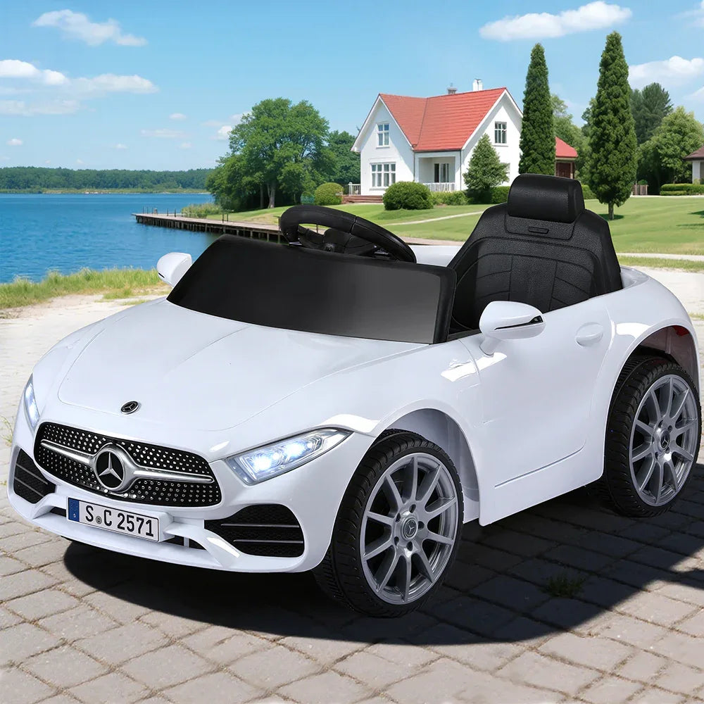 Kids Electric Ride On Car Licensed Outdoor Toys Cars Music Remote White - Mekamart Australia
