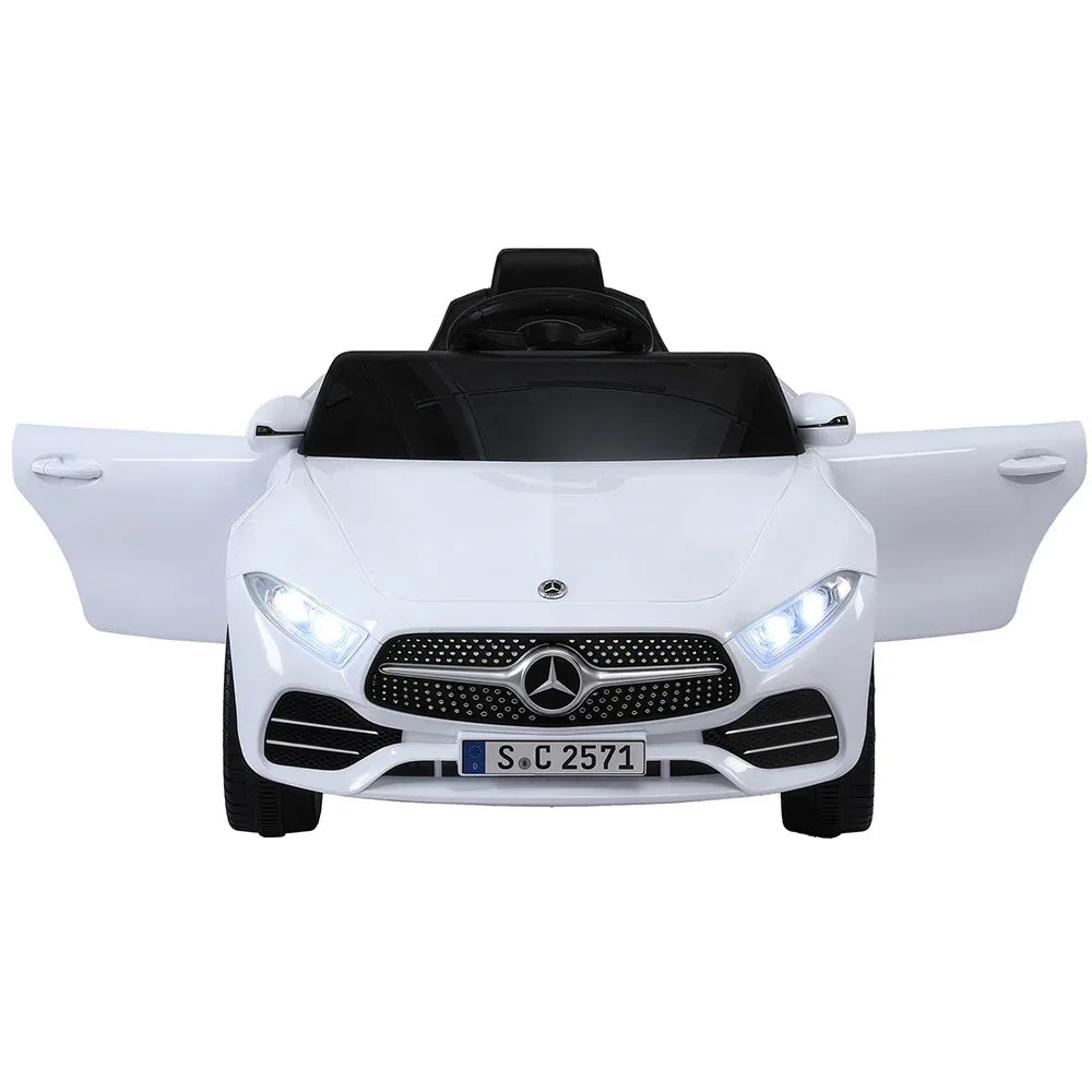 Kids Electric Ride On Car Licensed Outdoor Toys Cars Music Remote White - Mekamart Australia