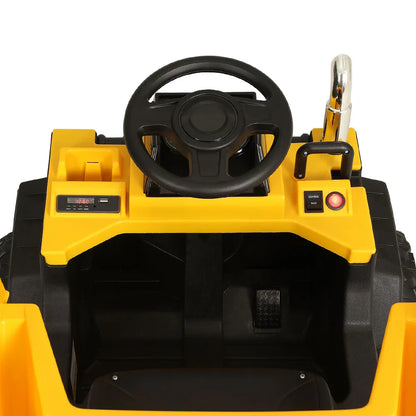 Rigo Kids Electric Ride On Car Dumptruck Loader Toy Cars 12V Yellow - Mekamart Australia